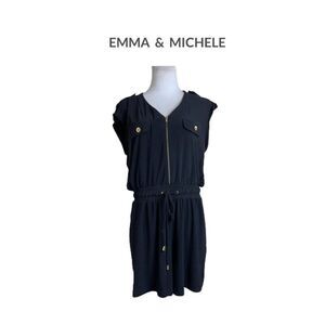 Emma & Michele Black Romper Sz M